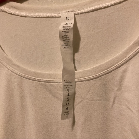 Lululemon White Oversize Quarter Length Top 10 - Picture 3 of 4